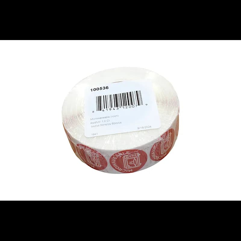 Microwaveable Deli Label 1 IN Red Icon Circle UV 1000 Count/Roll 50 Rolls/Case 50000 Count/Case