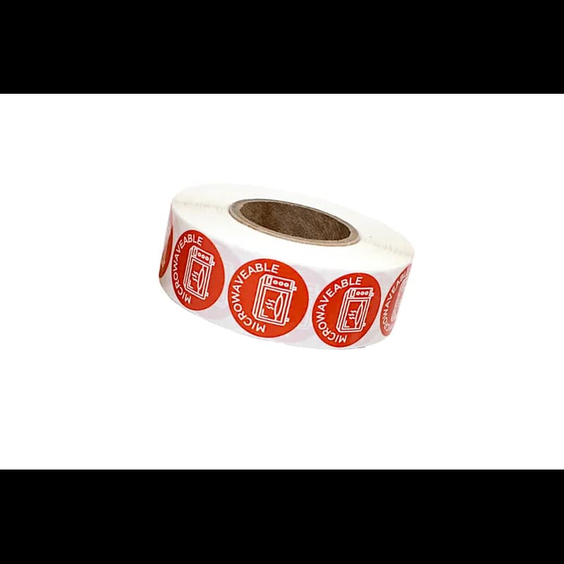 Microwaveable Deli Label 1 IN Red Icon Circle UV 1000 Count/Roll 50 Rolls/Case 50000 Count/Case