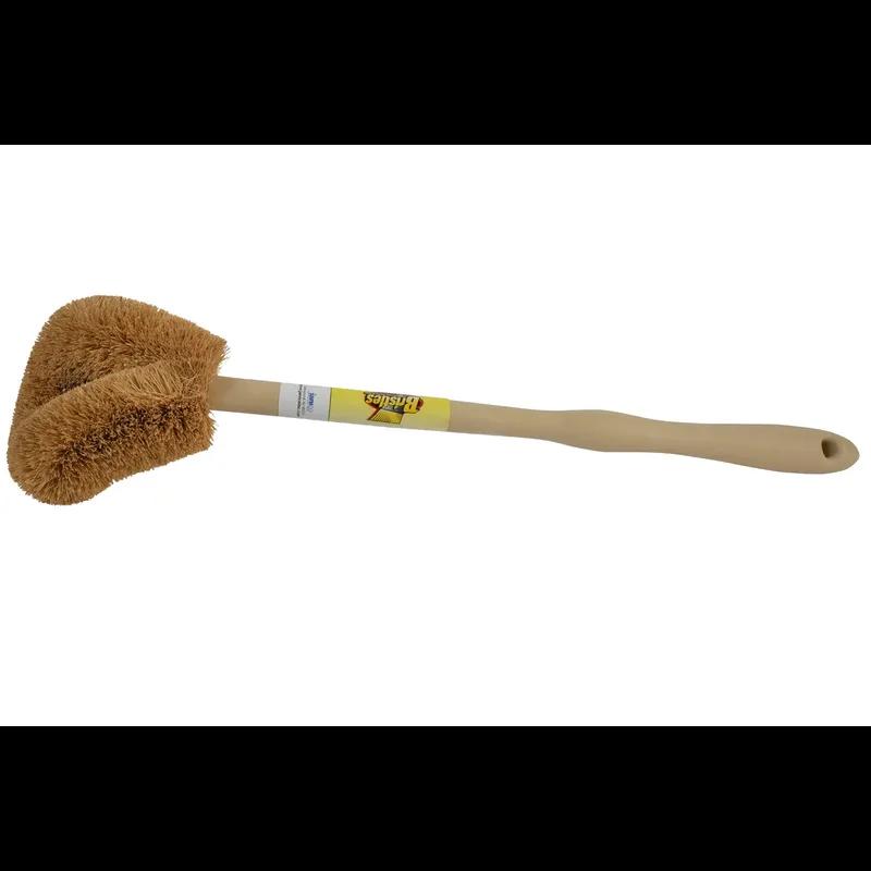 Bowl Brush Wood Twisted Wire Brown Tan Tampico Angled Head 12/Case