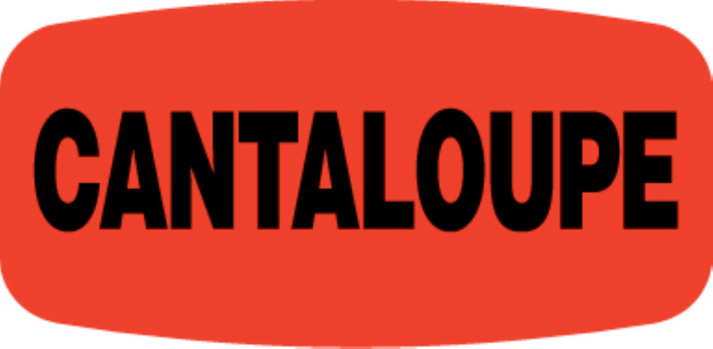 Cantaloupe Label 0.625X1.25 IN Black Fluorescent Red Short Oval 1000 Count/Roll 50 Rolls/Case 50000 Count/Case