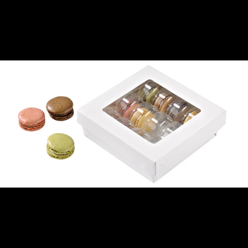 Kray Bakery Box 34 OZ 5.5X5.5X2 IN Corrugated Paperboard White With Window 25 Count/Pack 10 Packs/Case 250 Count/Case