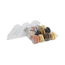 Macaron Container Insert 12 CT 6X5.4X0.8 IN Plastic Clear Square 25 Count/Pack 6 Packs/Case 150 Count/Case