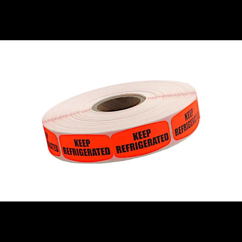 Keep Refrigerated Label 0.625X1.25 IN Black Fluorescent Red Short Oval 1000 Count/Roll 50 Rolls/Case 50000 Count/Case