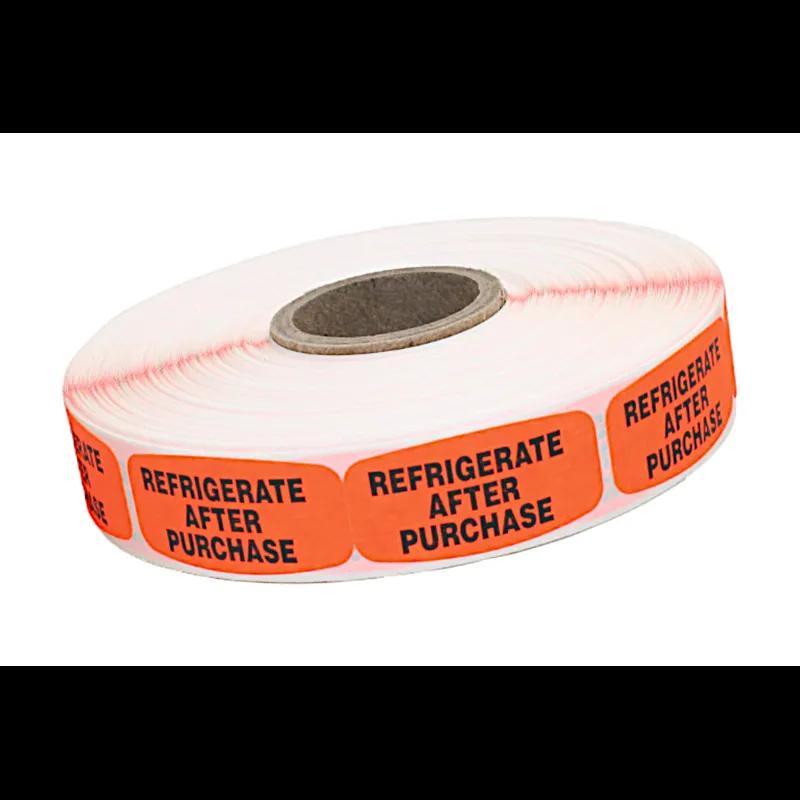 Refrigerate After Purchase Label 0.625X1.25 IN Black Fluorescent Red Short Oval 1000 Count/Roll 50 Rolls/Case