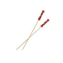 Pick 4.7 IN Bamboo Natural With 2 Red Beads 100 Count/Pack 20 Packs/Case 2000 Count/Case