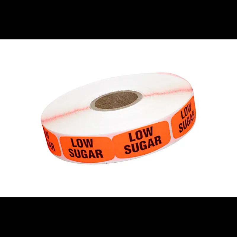 Low Sugar Label 0.625X1.25 IN Black Fluorescent Red Short Oval 1000 Count/Roll 50 Rolls/Case 50000 Count/Case