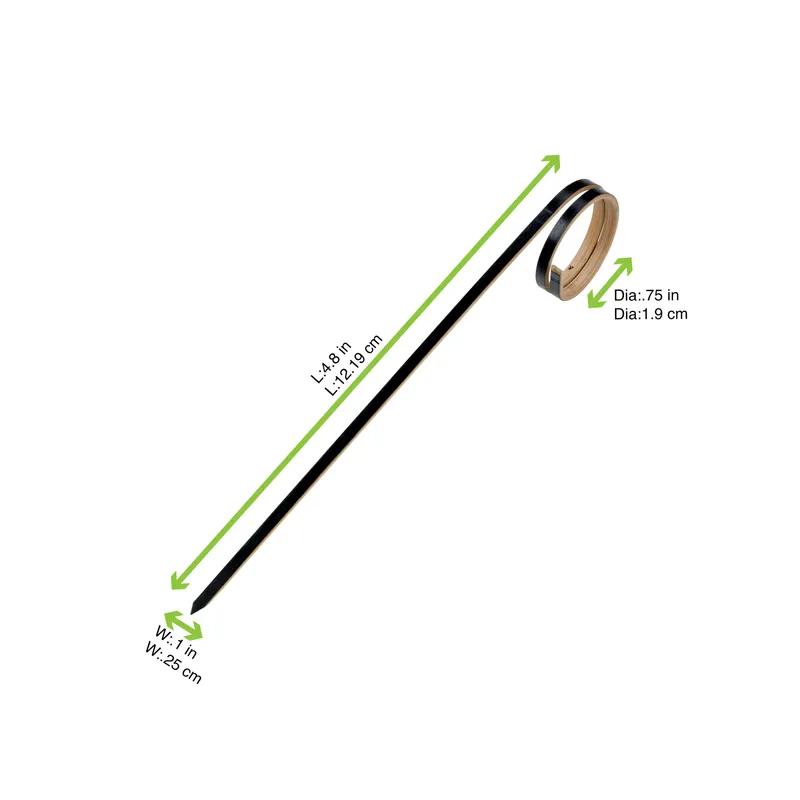 Joyo Rond Side-Twisted Skewer 4.8 IN Bamboo Black 100 Count/Pack 20 Packs/Case 2000 Count/Case