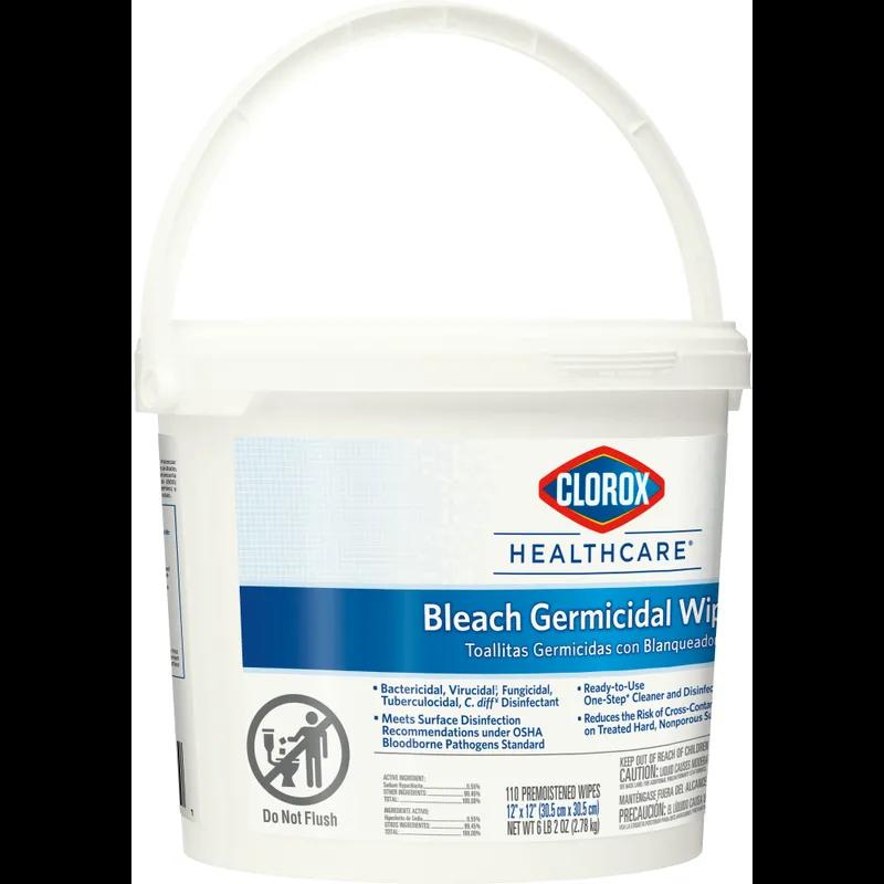 Clorox Healthcare® Bleach Germicidal Unscented One-Step Disinfectant Multi Surface Wipe 110 Count/Pack 2 Packs/Case
