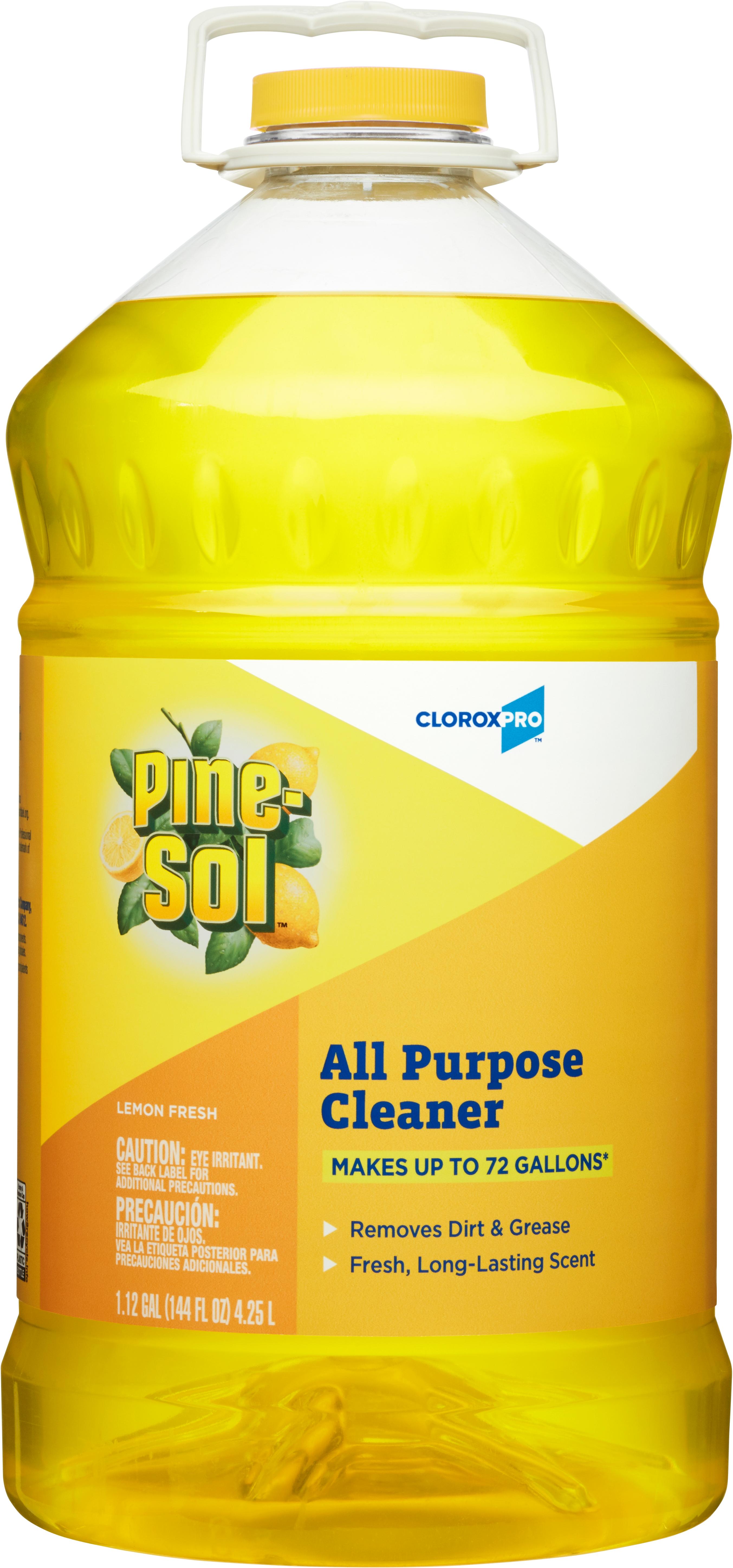 Pine-Sol® Lemon Fresh All Purpose Cleaner Deodorizer 1.125 GAL Multi Surface Concentrate Screw Cap 3/Case