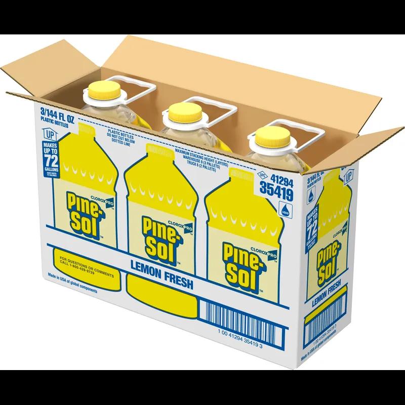 Pine-Sol® Lemon Fresh All Purpose Cleaner Deodorizer 1.125 GAL Multi Surface Concentrate Screw Cap 3/Case