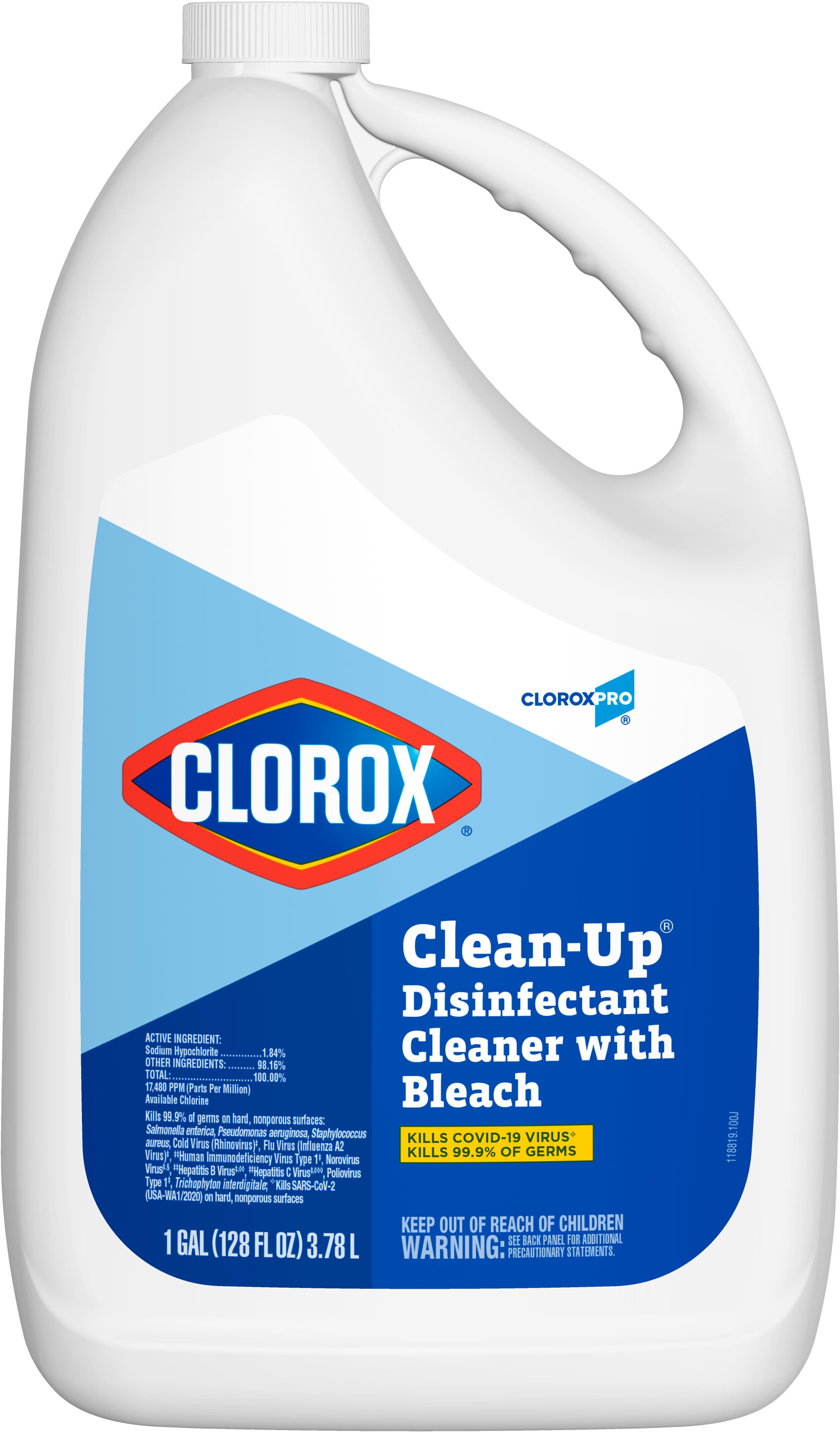 Clorox® Clean-Up® Citrus Scent One-Step Disinfectant 1 GAL Multi Surface RTU Bleach Antibacterial 4/Case