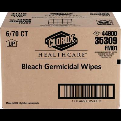 Clorox Healthcare® Bleach Germicidal Unscented One-Step Disinfectant Multi Surface Wipe 70 Count/Pack 6 Packs/Case
