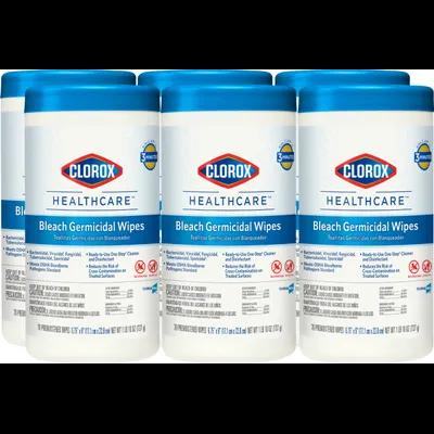 Clorox Healthcare® Bleach Germicidal Unscented One-Step Disinfectant Multi Surface Wipe 70 Count/Pack 6 Packs/Case