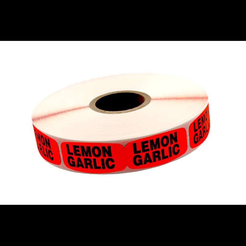 Lemon Garlic Label 0.625X1.25 IN Black Fluorescent Red Short Oval 1000 Count/Roll 50 Rolls/Case 50000 Count/Case