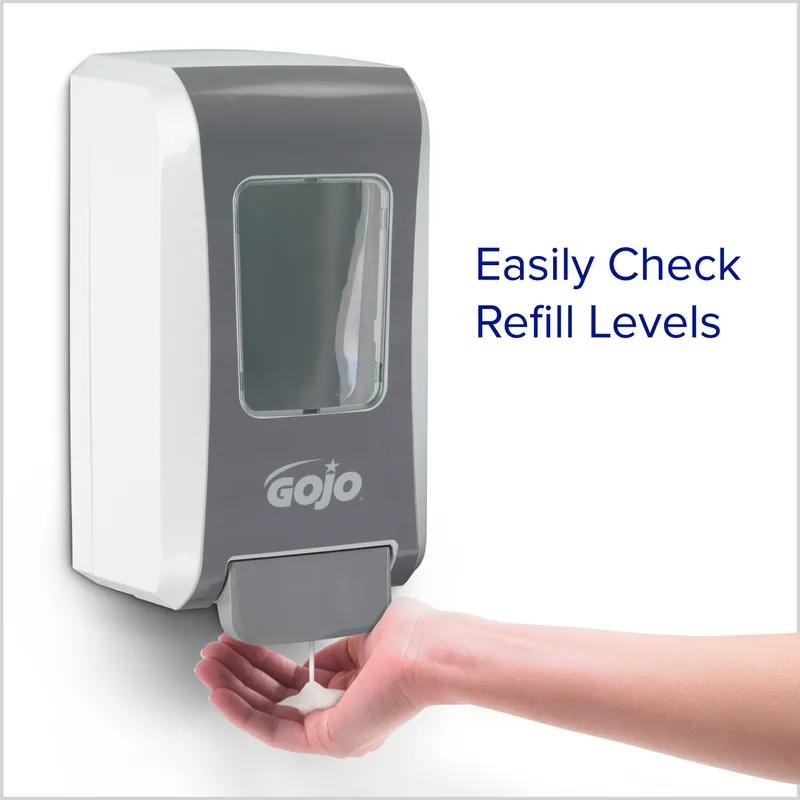 GOJO® FMX-20 Soap Dispenser Foam 2000 mL 11.66X6.5X4.68 IN White Gray Push Style Surface Mount 1/Each