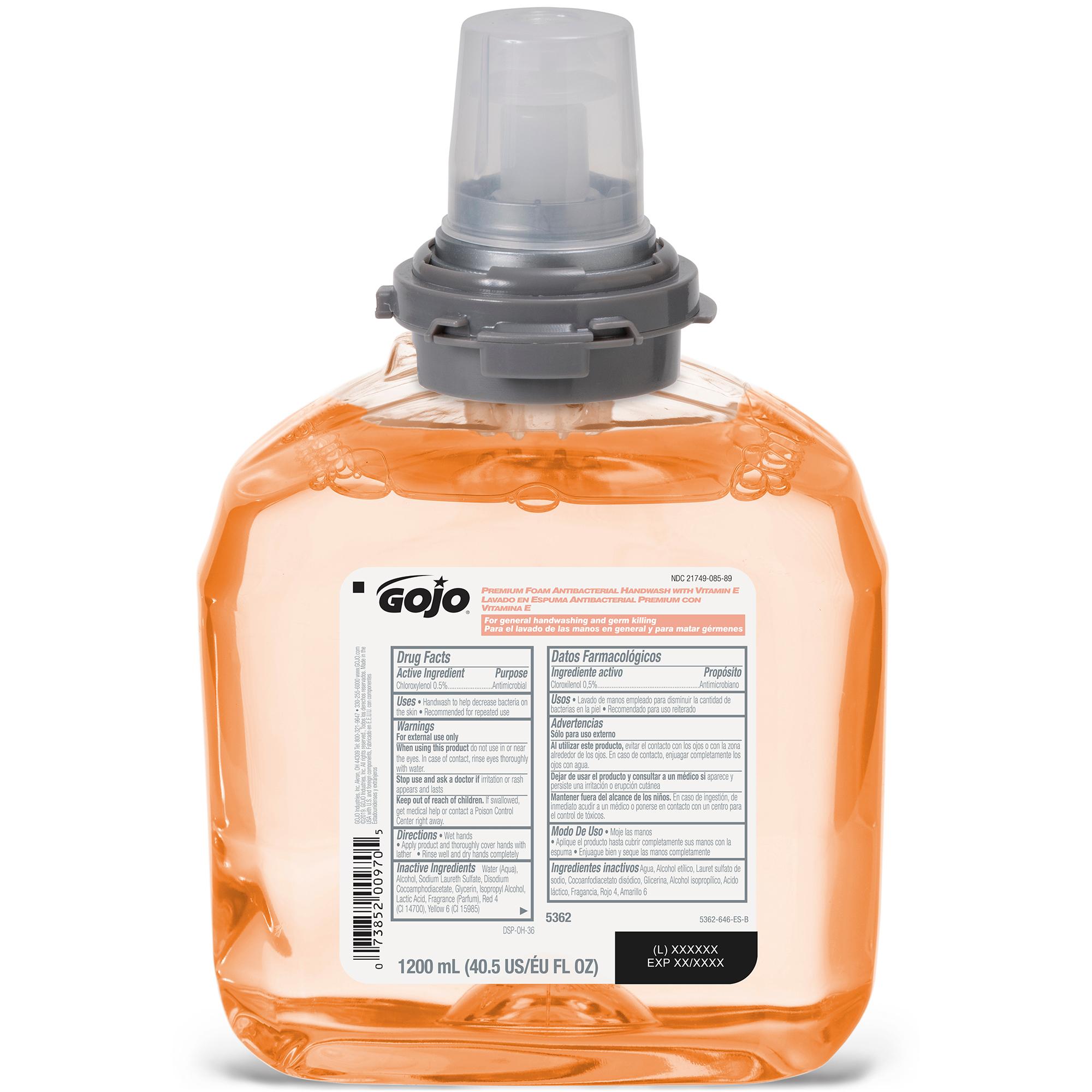 GOJO® Hand Soap Foam 1200 mL 3.41X5.47X8.25 IN Floral Antibacterial For TFX 2/Case