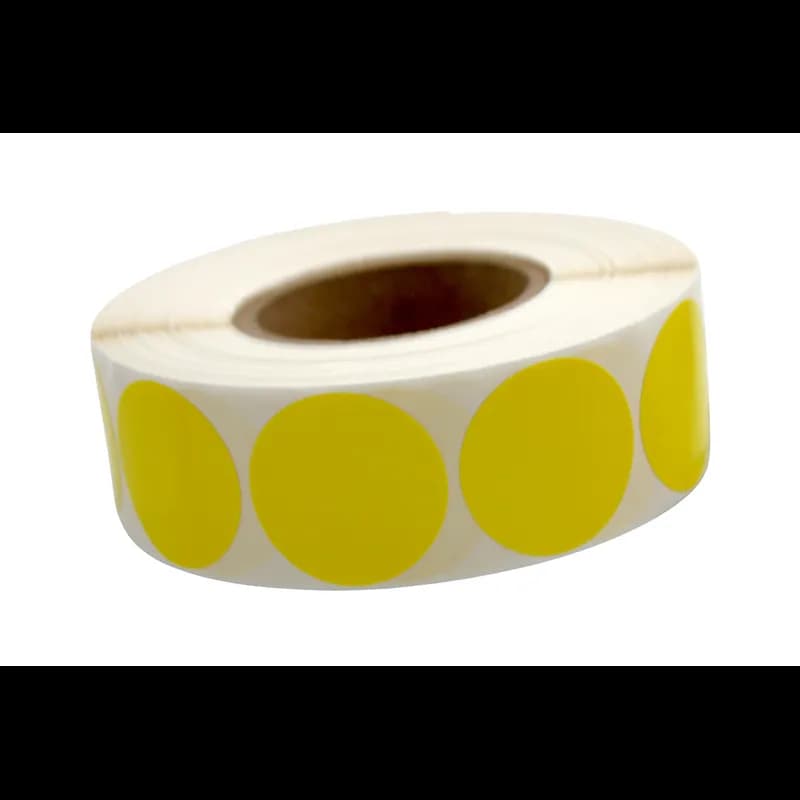Blank Expiration Label 1 IN Yellow Circle All Temperature Permanent 1000 Count/Roll 12 Rolls/Case 12000 Count/Case