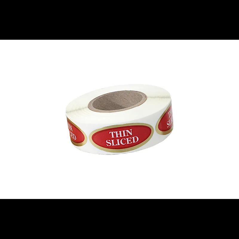 Thin Sliced Meat General Purpose Label 0.843X1.9 IN Silver Red White Gold Oval 500 Count/Roll 25 Rolls/Case