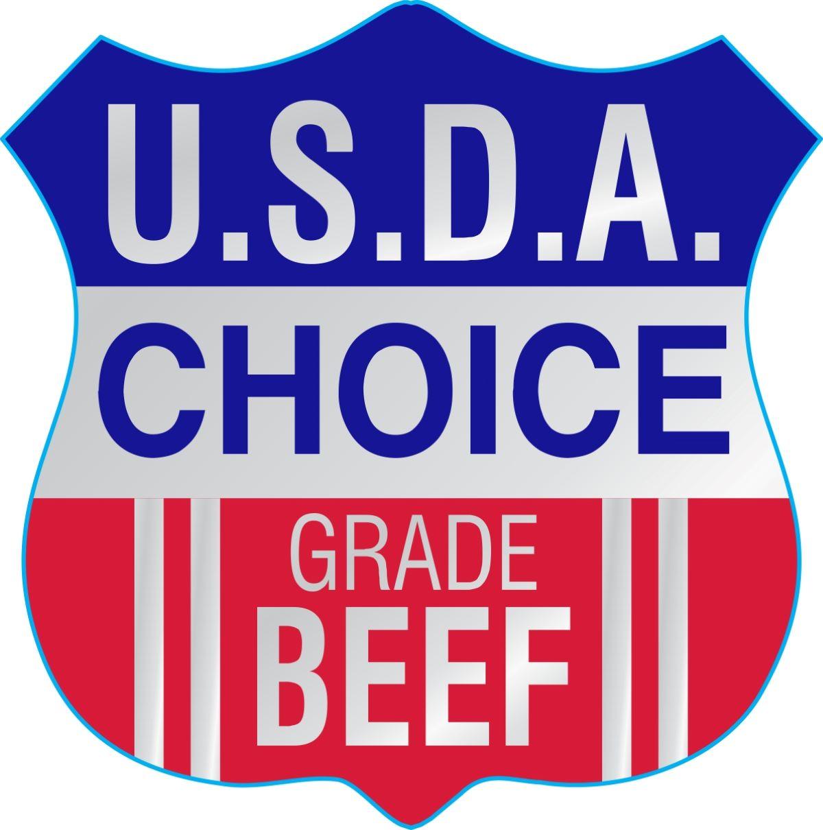 USDA Choice Beef Meat Label 1.3X1.3 IN Red Blue Silver Shield Foil 1000/Roll
