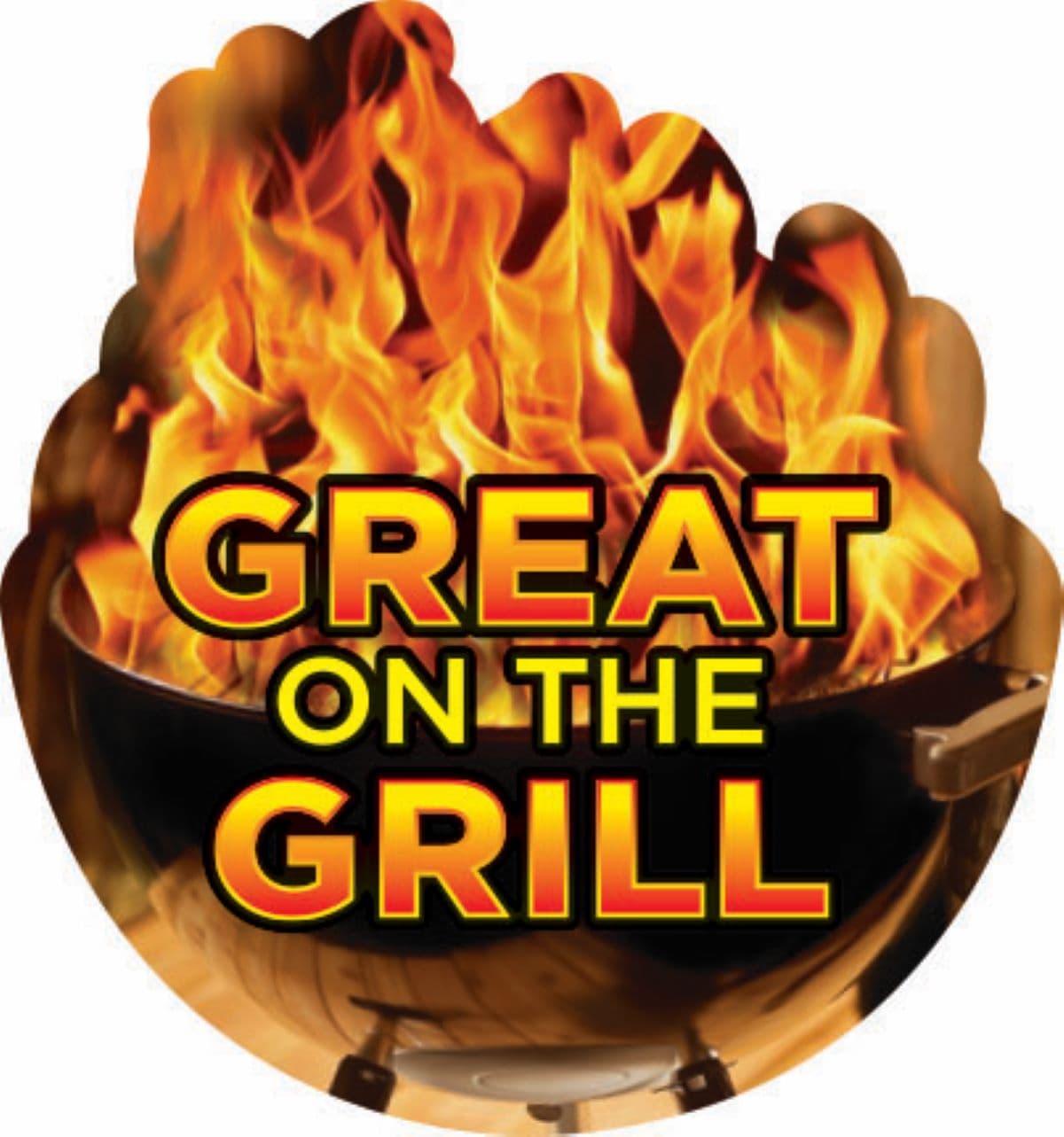 Great On The Grill Meat Grilling Label 1.2X1.3 IN 4 Color Process UV Food Grade Adhesive 500 Count/Roll 25 Rolls/Case