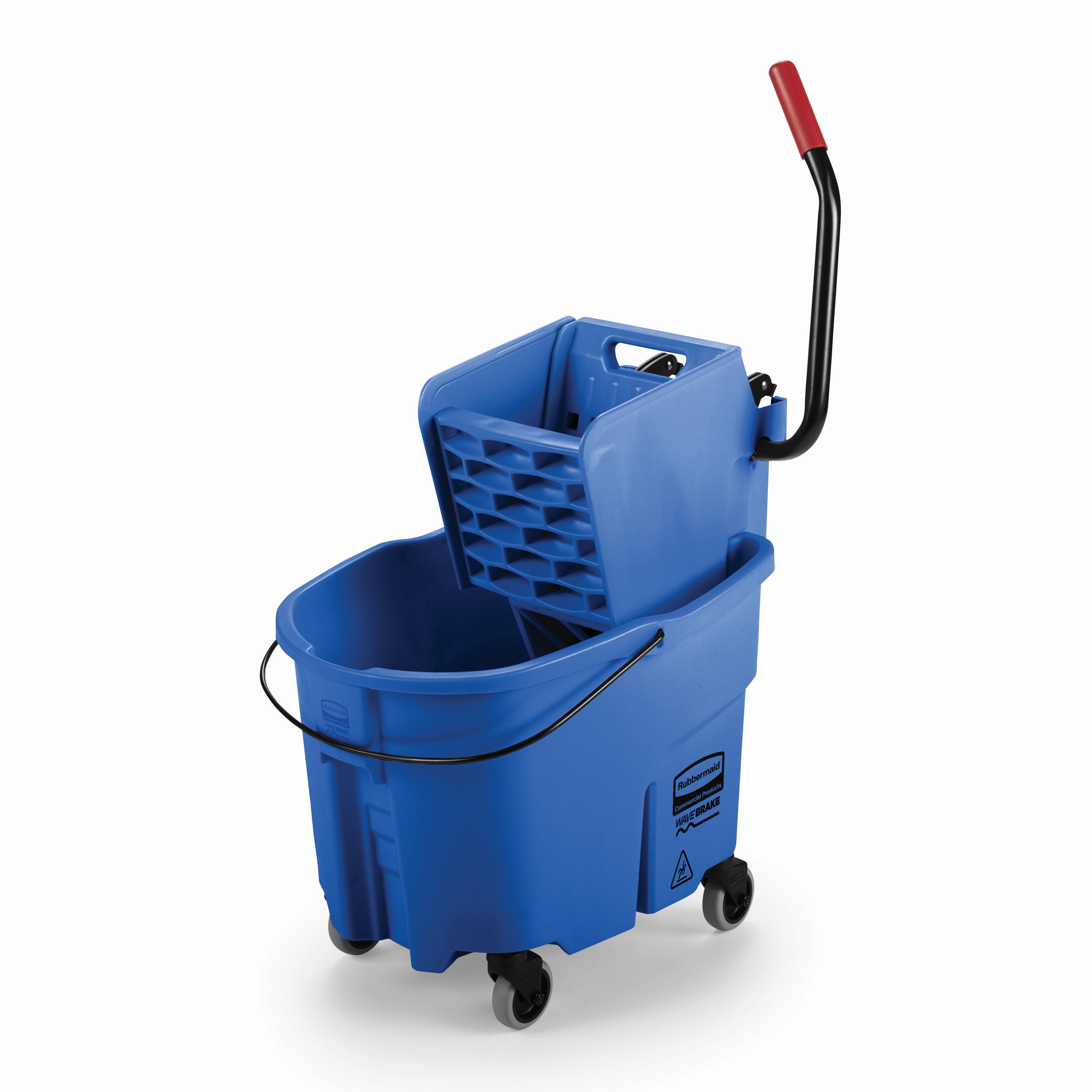 WaveBrake® Mop Bucket & Wringer 35 QT Plastic Blue Side Press 1/Each