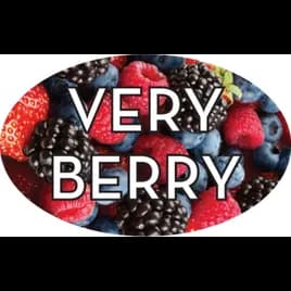 Very Berry Bakery Flavor Label 1.25X2 IN Oval 4 Color Process 500 Count/Roll 20 Rolls/Case 10000 Count/Case