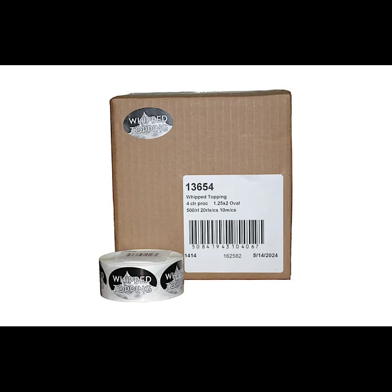 Whipped Topping Bakery Flavor Label 1.25X2 IN Oval 4 Color Process 500 Count/Roll 20 Rolls/Case 10000 Count/Case