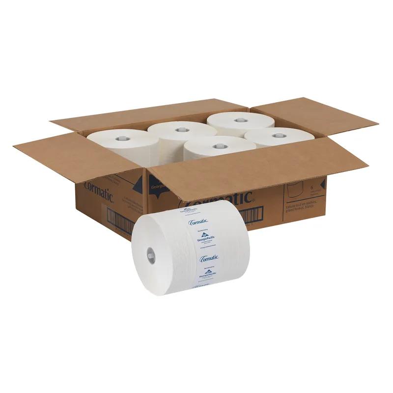 Cormatic® Roll Paper Towel 8.25X8.25 IN 700 FT 1PLY White Standard Roll 933 Sheets/Roll 6 Rolls/Case 5598 Sheets/Case