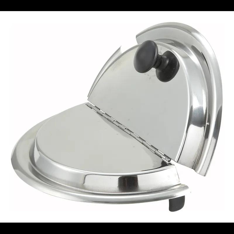 Cover Inset 11.75X11.75X2.38 IN 11 QT Stainless Steel With Hinged Lid Notched 1/Each