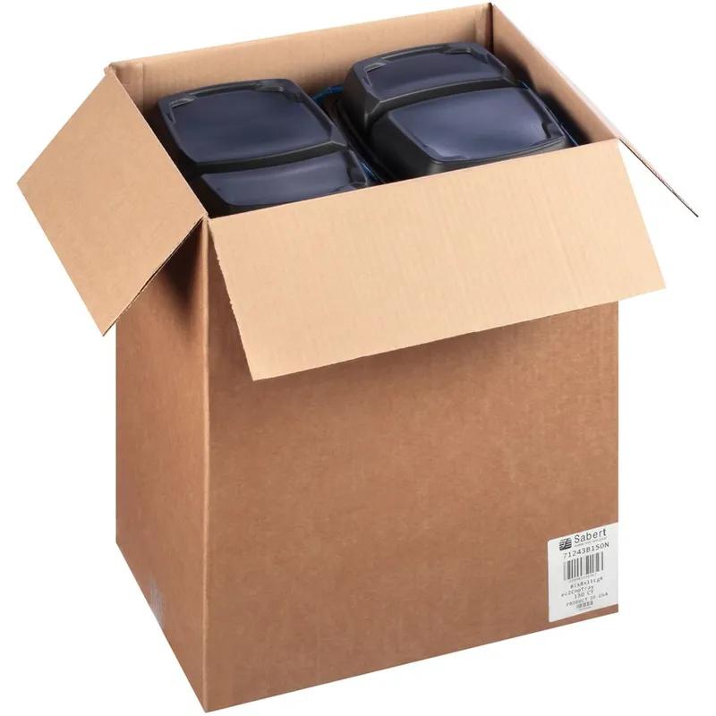 Take-Out Container Base 11.13X8X1.63 IN 2 Compartment PP Black Rectangle 150/Case