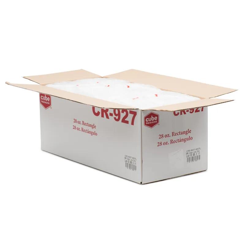 Lid Dome Plastic Clear Rectangle For 28-38 OZ Container 300/Case