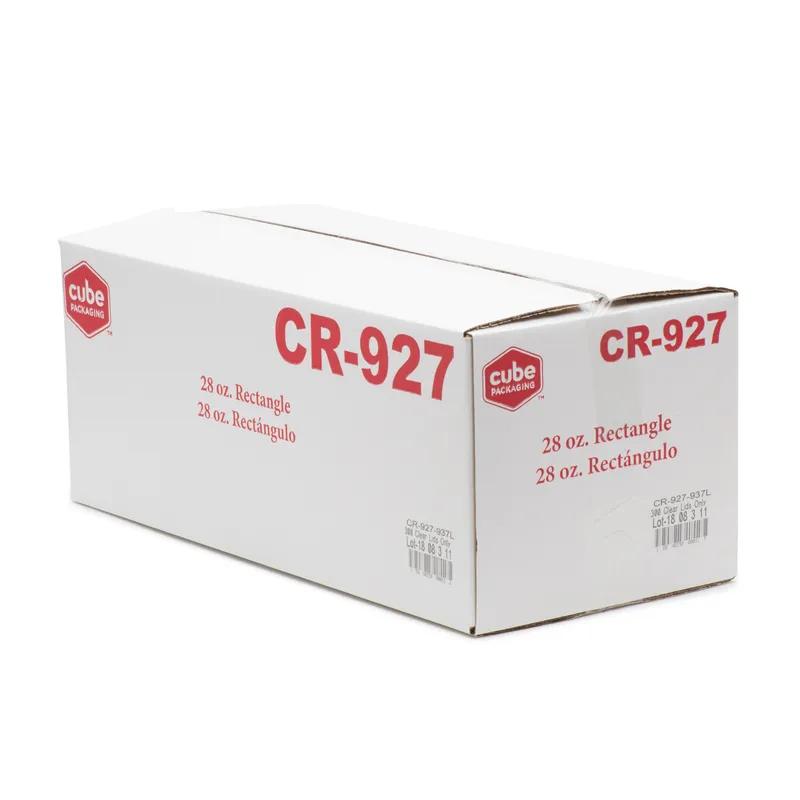 Lid Dome Plastic Clear Rectangle For 28-38 OZ Container 300/Case