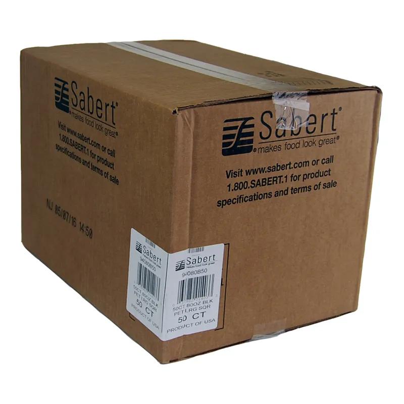 Bowl 80 OZ PET Black Square 50/Case