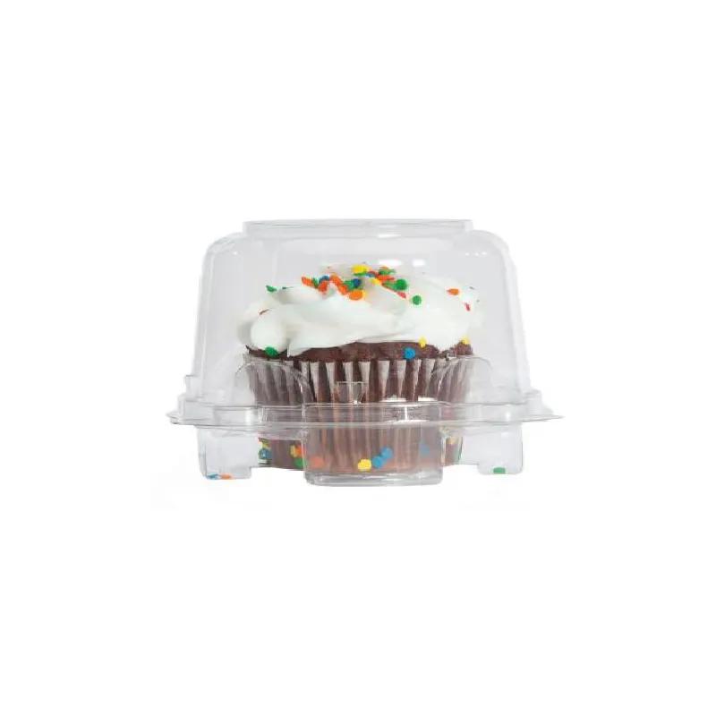 Cupcake Hinged Container With Dome Lid 4X4.375X3.125 IN Plastic Clear Square 300/Case