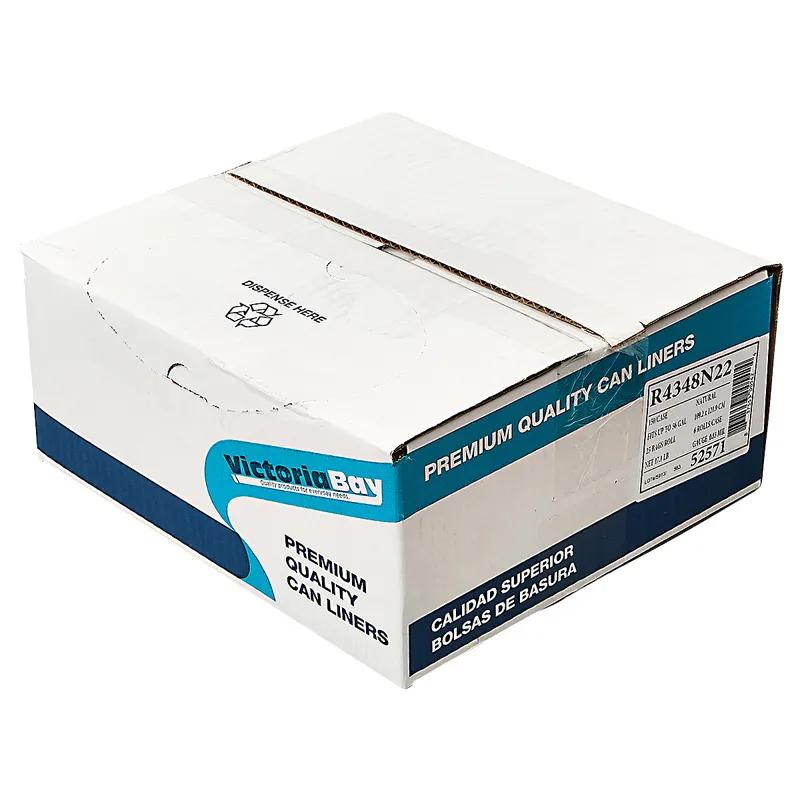 Victoria Bay Can Liner 43X48 IN 32-65 GAL Natural Plastic 22MIC 25 Count/Pack 6 Packs/Case 150 Count/Case