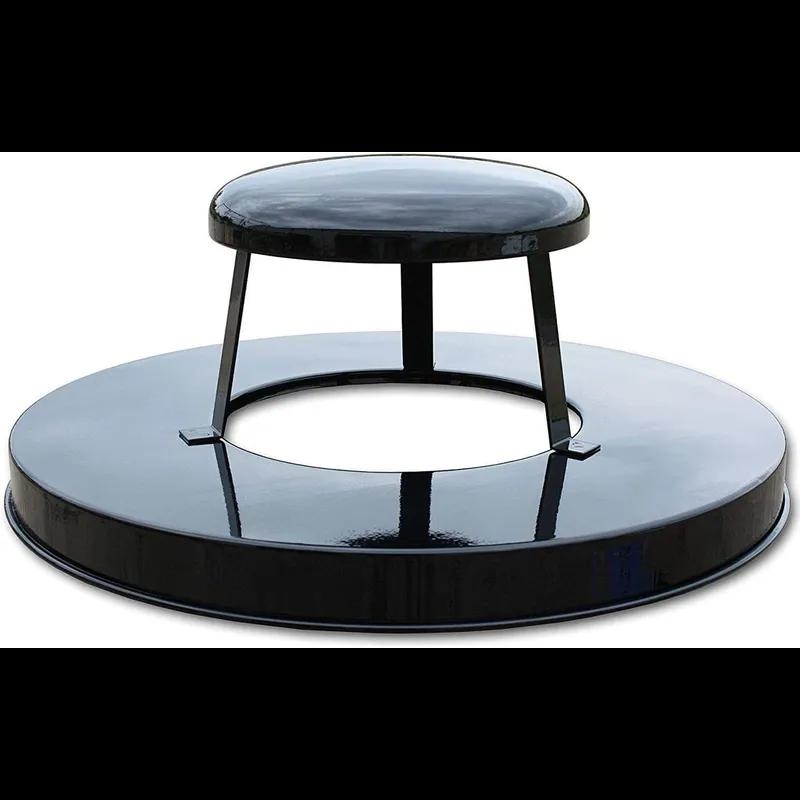 Rain Cap Lid Black Metal Indoor/Outdoor 1/Each