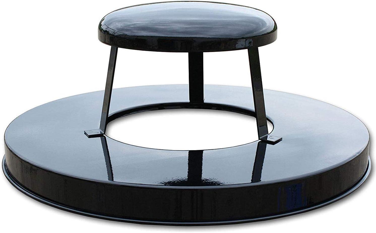 Rain Cap Lid Black Metal Indoor/Outdoor 1/Each