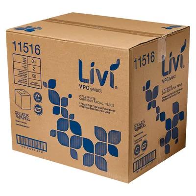 Livi® Facial Tissue 2PLY White Cube Box 36/Case