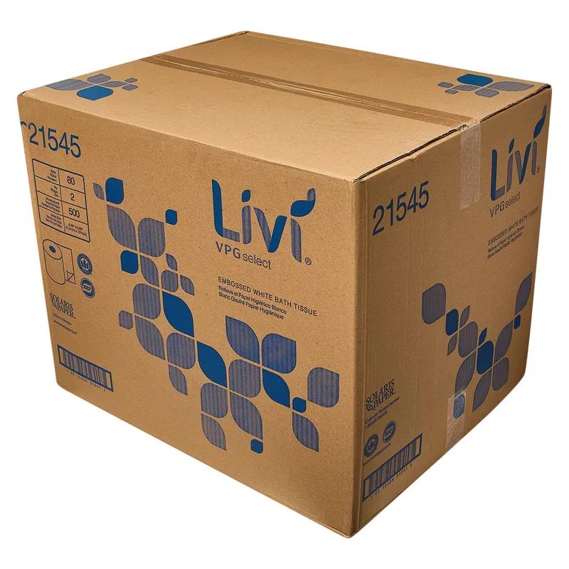 Livi® Toilet Paper & Tissue Roll 4.49X3.98 IN 2PLY White 80 Rolls/Case