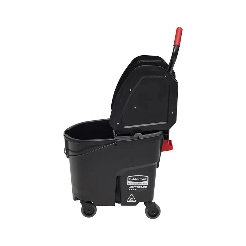 WaveBrake® Mop Bucket & Wringer 35 QT Plastic Black Gray Dual Cavity Down Press 1/Case