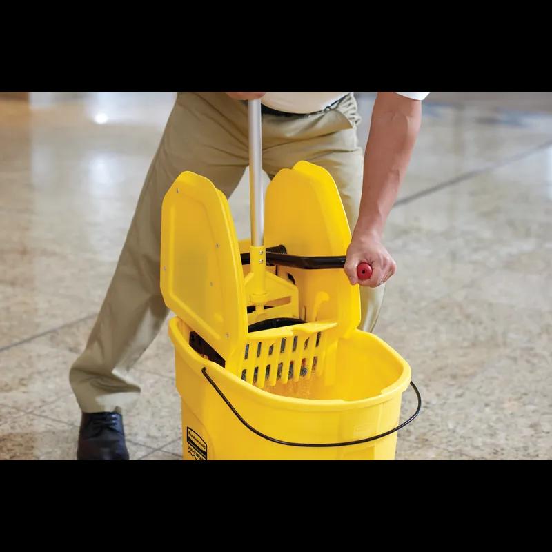 WaveBrake® Mop Bucket & Wringer 35 QT Plastic Black Gray Dual Cavity Down Press 1/Case