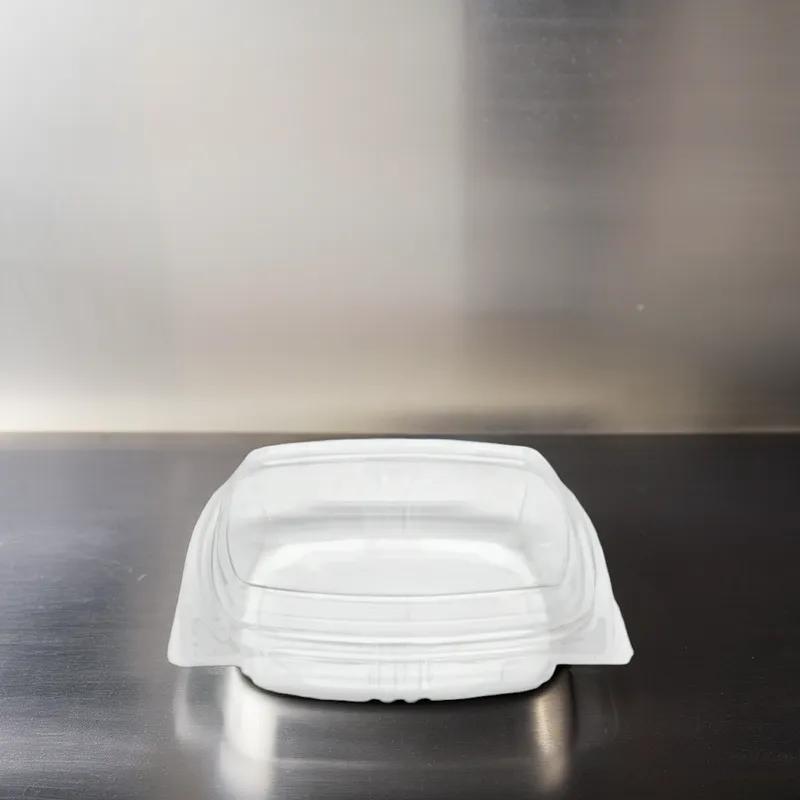 Deli Container Hinged With Dome Lid 8 OZ RPET Clear Square Tall 200/Case