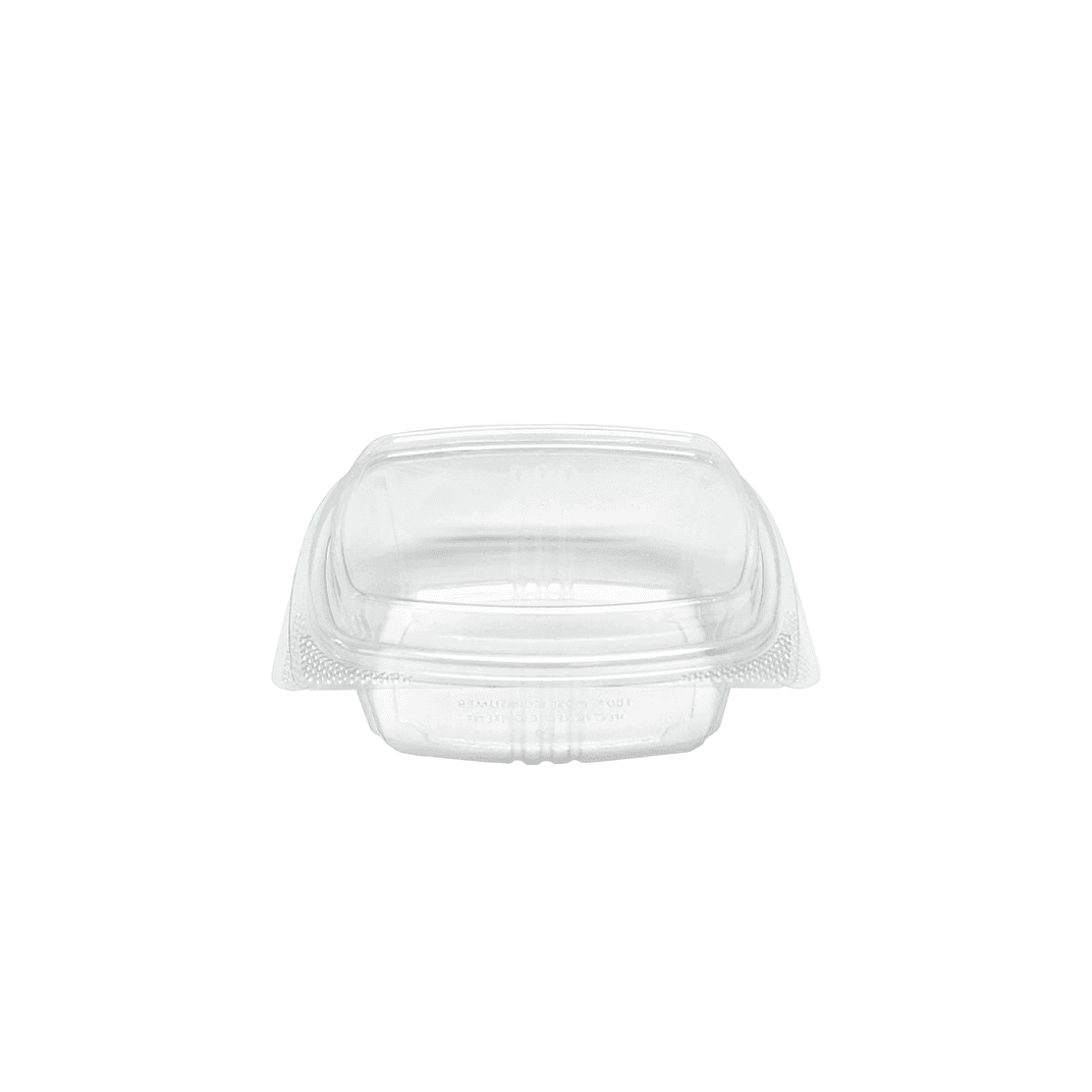 Deli Container Hinged With Dome Lid 12 OZ RPET Clear Square Tall 200/Case