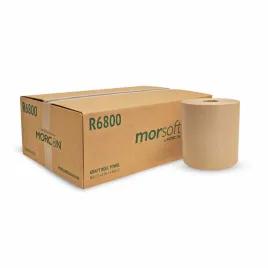 Morsoft® Roll Paper Towel 8IN 800 FT Kraft Hardwound 2IN Core Diameter 6 Rolls/Case