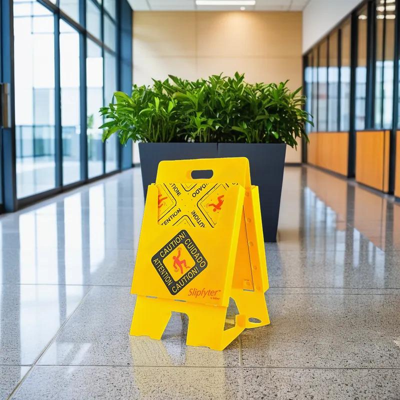 Spilfyter® Caution Stand Kit 14 IN Yellow PP High Visibility Universal 40 Sheets/Pack 1 Count/Case