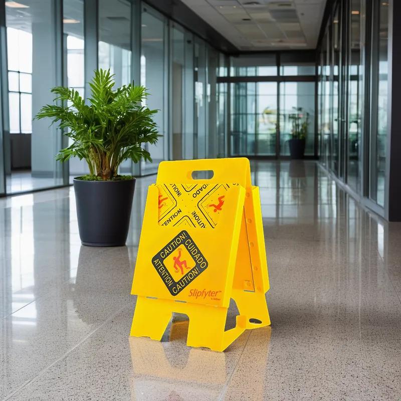Spilfyter® Caution Stand Kit 14 IN Yellow PP High Visibility Universal 40 Sheets/Pack 1 Count/Case