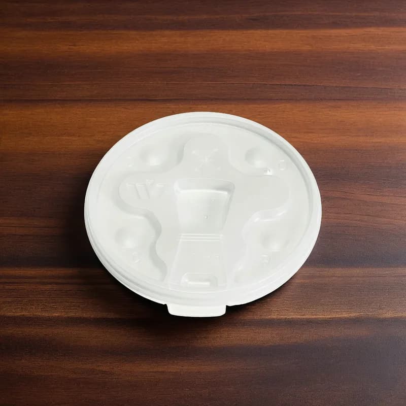 Lid Plastic Round For 12-24 OZ Cup Drink-Thru Straw Slot Tear Tab 1000/Case