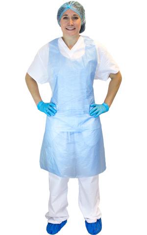 Apron 28X46 IN Blue 2MIL PE Disposable 500/Case