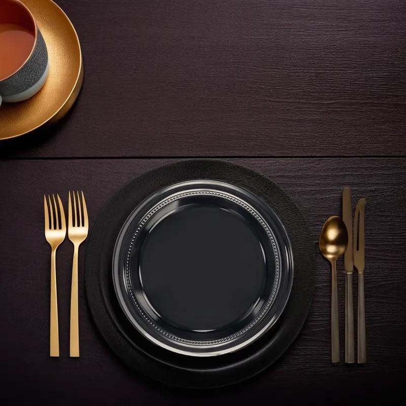 Plate 9 IN HIPS Black Round 500/Case