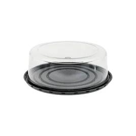 Cake Container & Lid Combo 9X3.25 IN PET Black Clear Tall Smooth 100/Case
